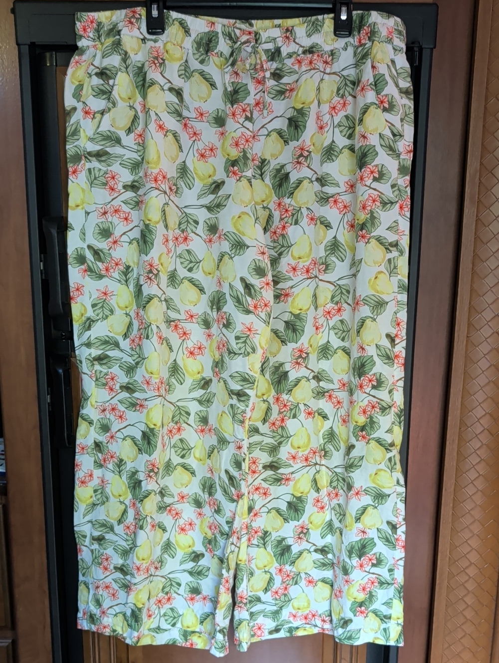 LOFT Wide Leg linen Blend Pants in Lemon & Floral Print